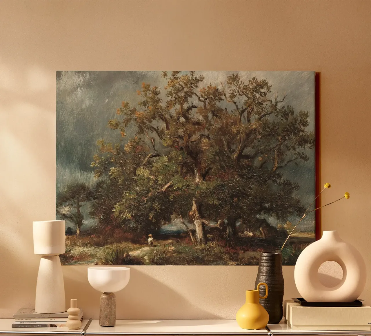 The Old Oak 1870 canvas met Baklijst van apoloprints