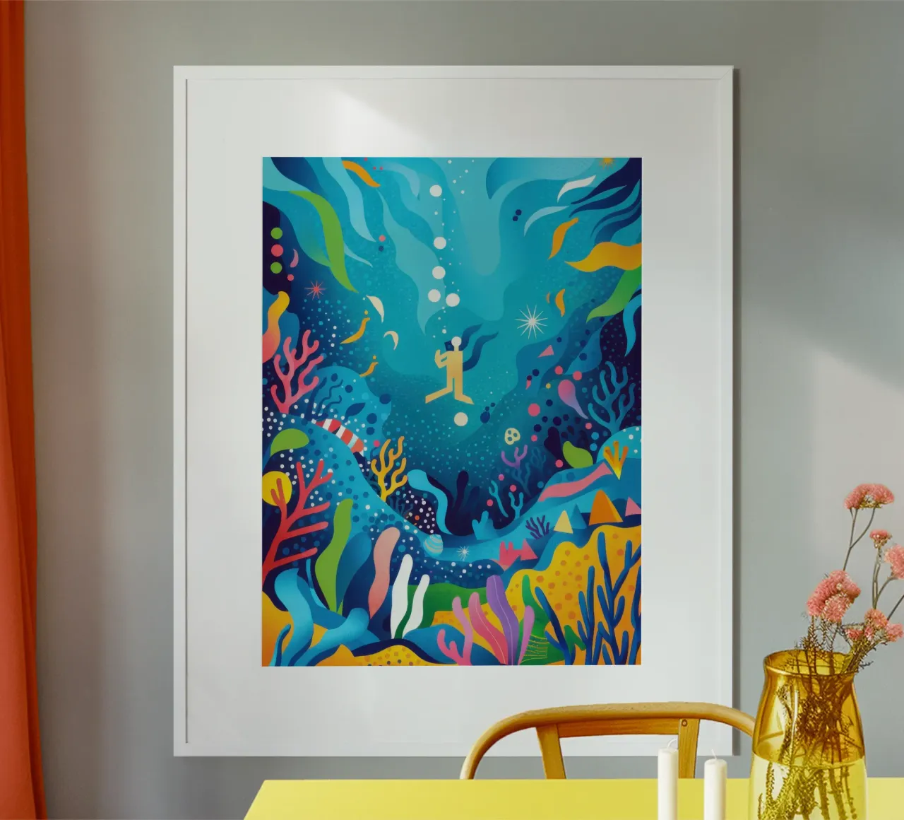 Giardino magico abissale poster con telaio in alluminio da Echo Saber