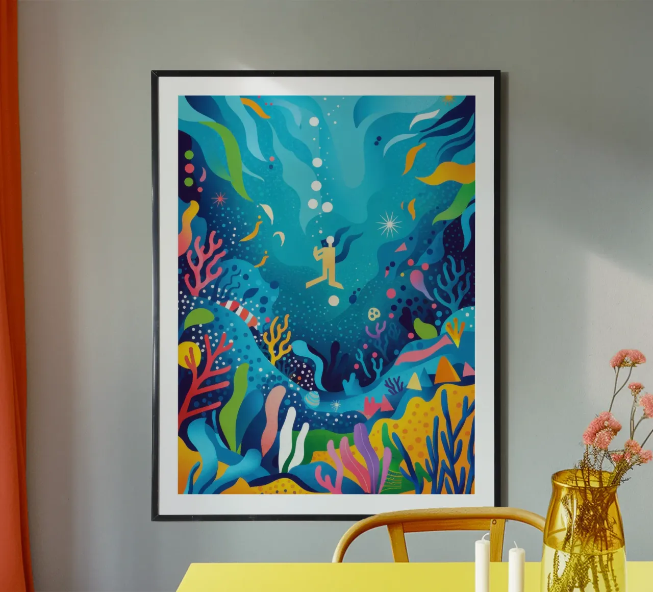 Giardino magico abissale poster con telaio in alluminio da Echo Saber