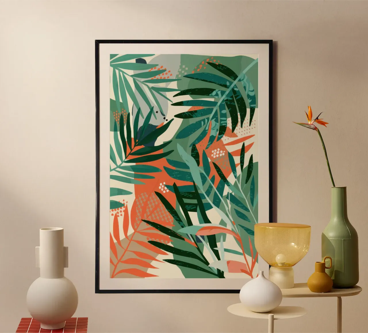 Sussurro di Palma di Mezzanotte poster con telaio in alluminio da Orchid Patina