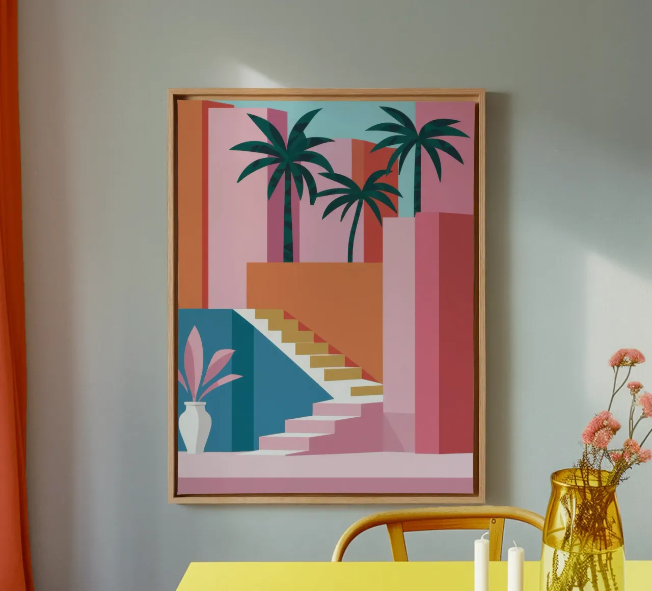 Stairway to Paradise canvas with Floater frame by Sure Paint