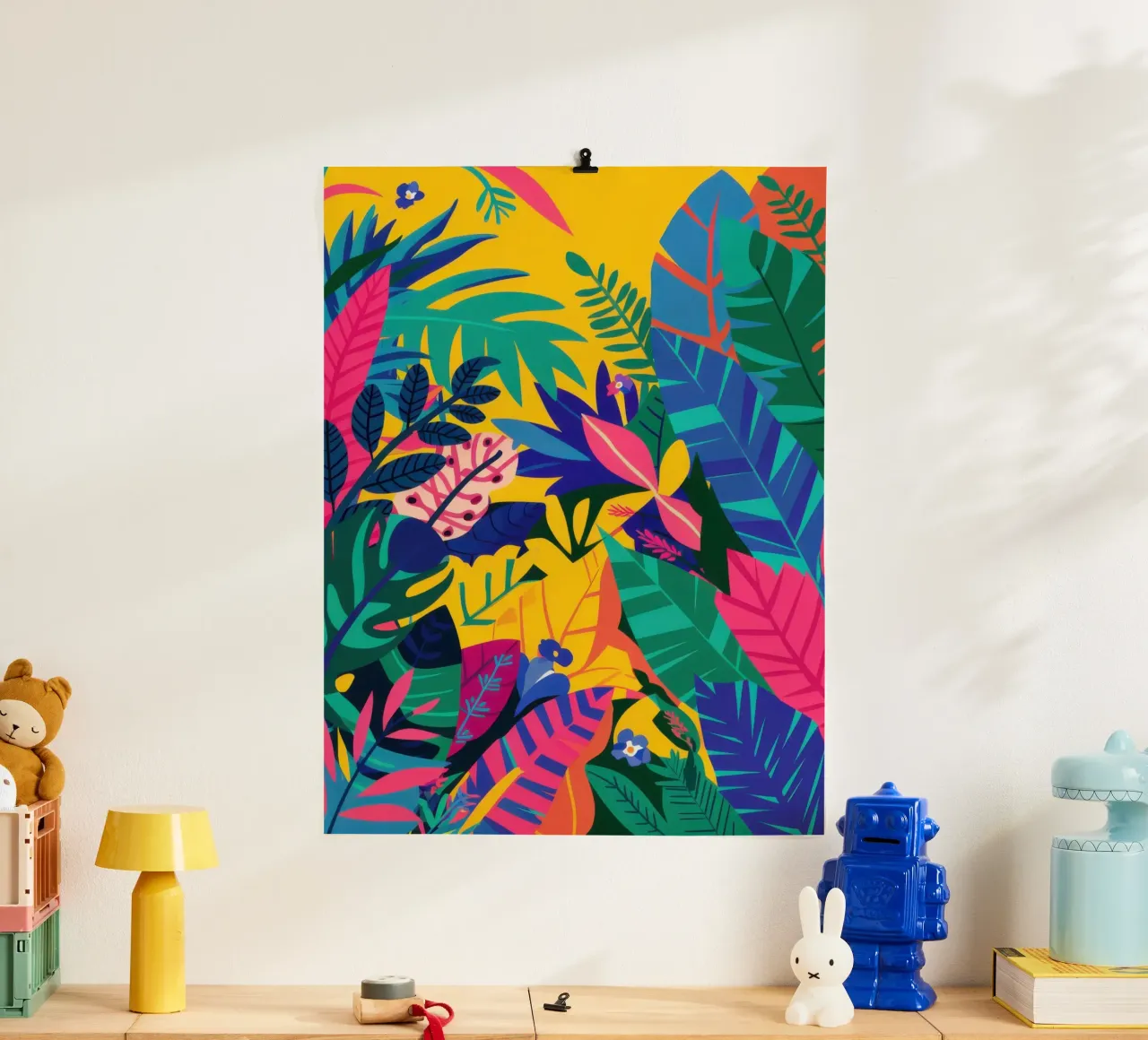 Profondità prismatiche della giungla poster con telaio in legno da Echo Saber