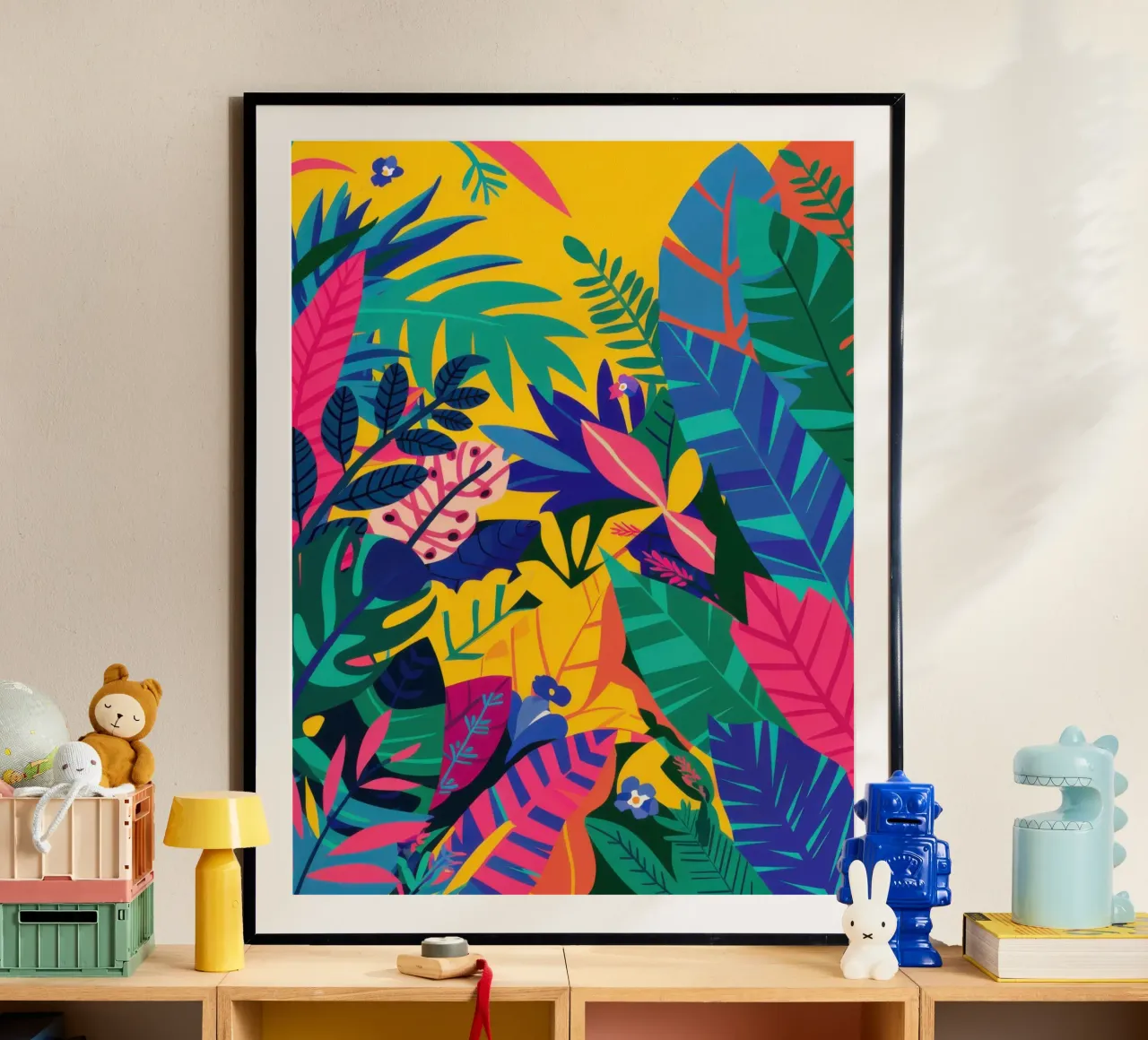 Profondità prismatiche della giungla poster con telaio in legno da Echo Saber