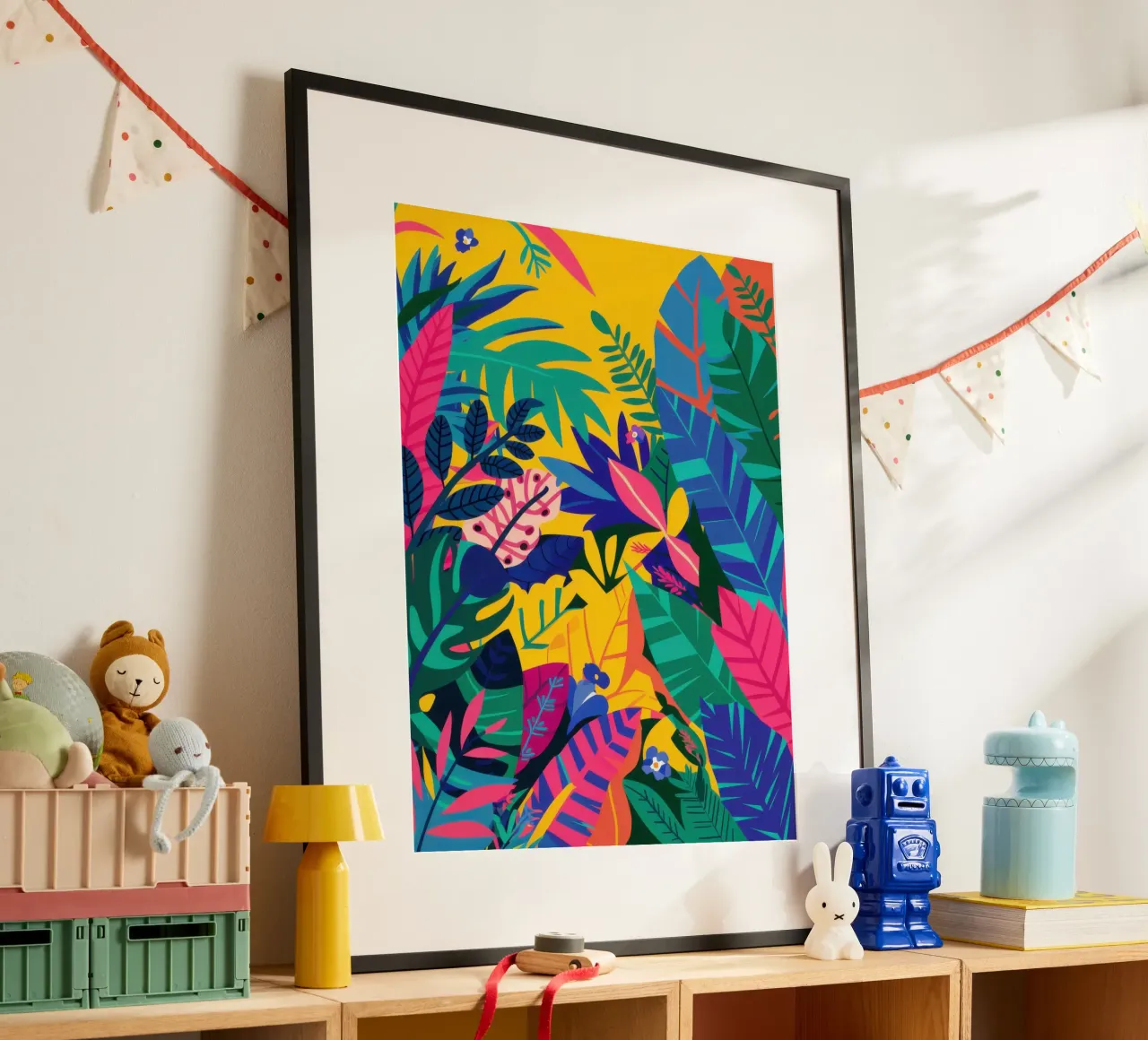 Profondità prismatiche della giungla poster con telaio in legno da Echo Saber