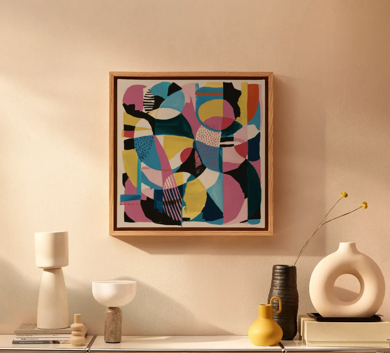 Doorschijnende vorm overlay canvas met Baklijst van Wish Studio