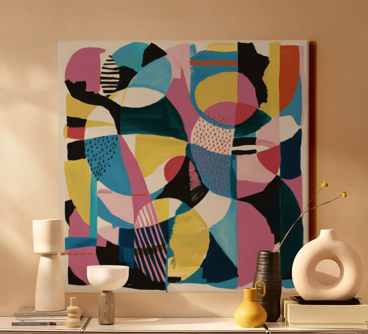 Doorschijnende vorm overlay canvas met Baklijst van Wish Studio