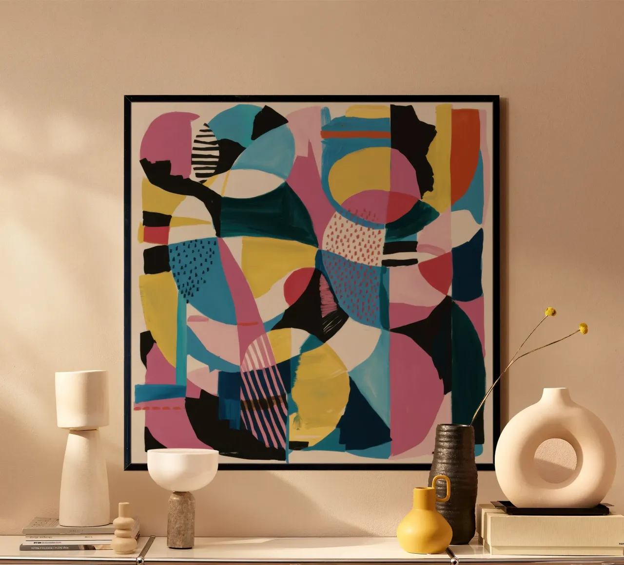 Sovrapposizione di forme traslucide poster da Wish Studio