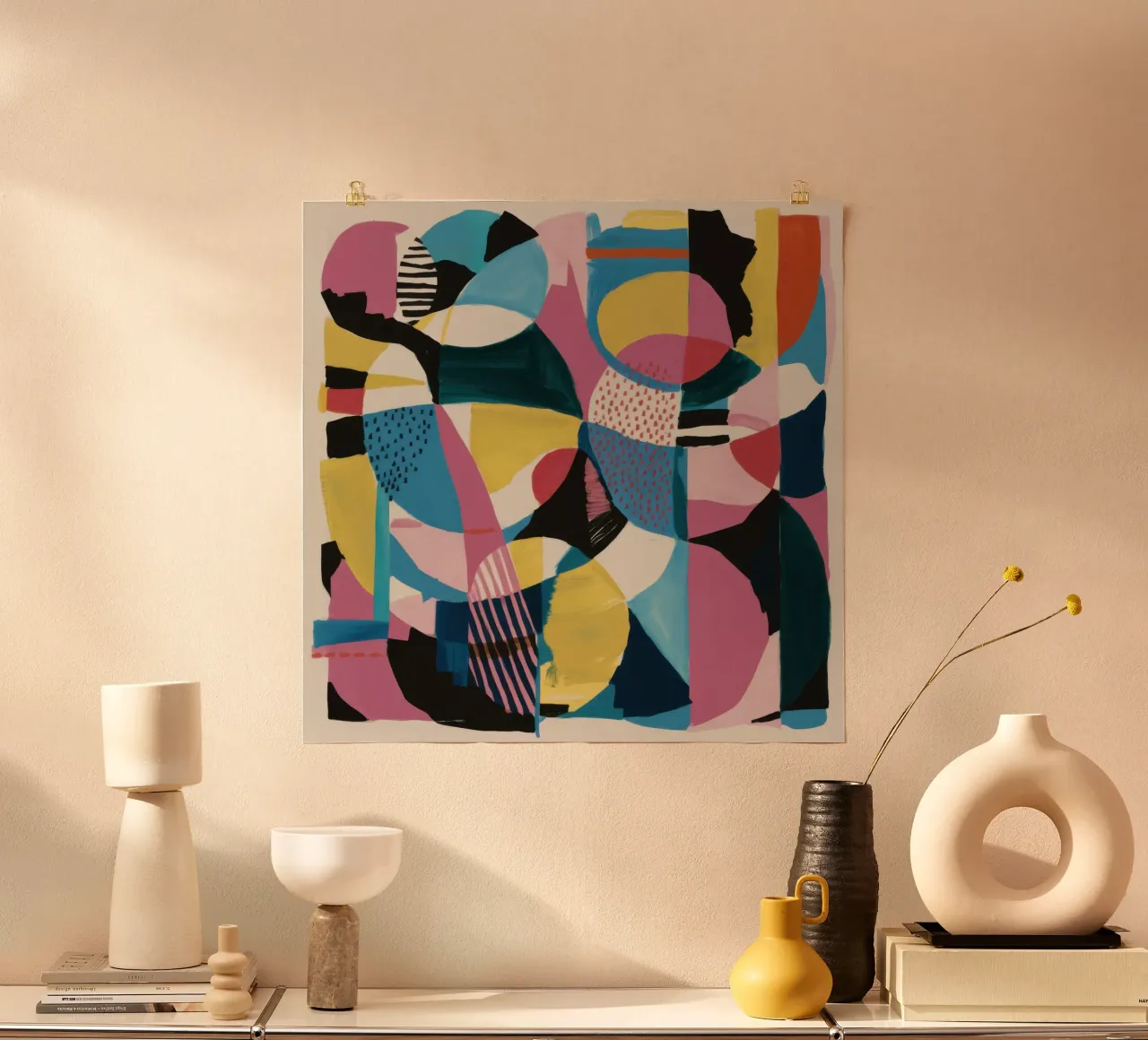 Sovrapposizione di forme traslucide poster da Wish Studio