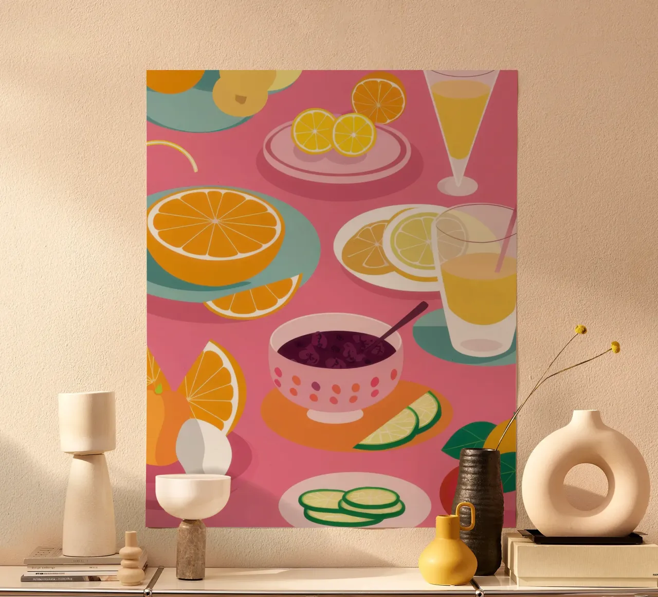 Soirée rosa agli agrumi poster da Sure Paint