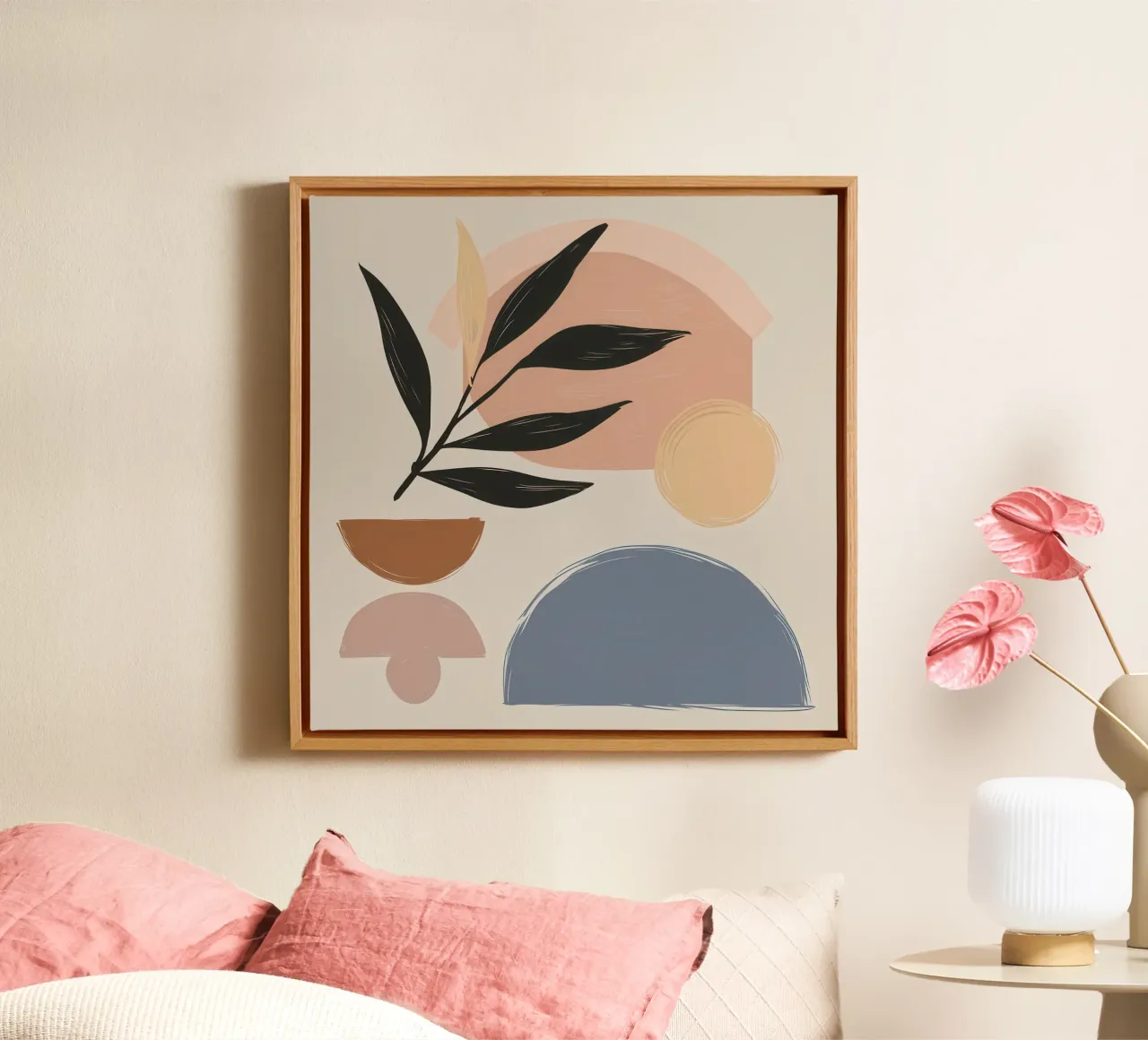 Balanced Earth Forms canvas with Floater frame by Enter Bloom