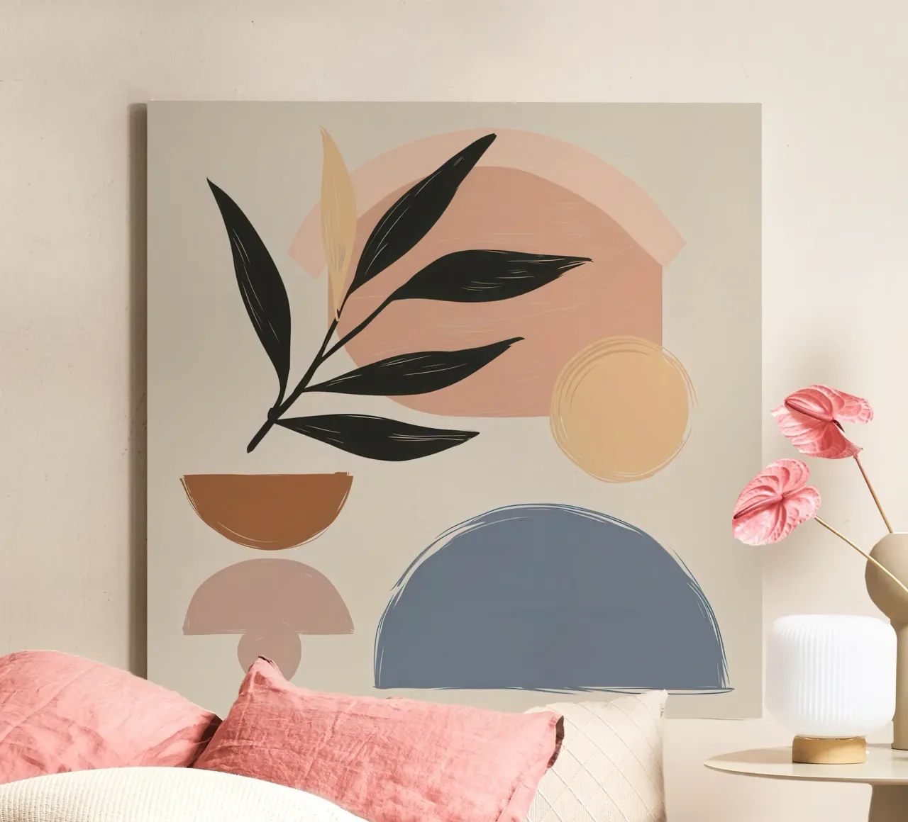 Balanced Earth Forms canvas with Floater frame by Enter Bloom