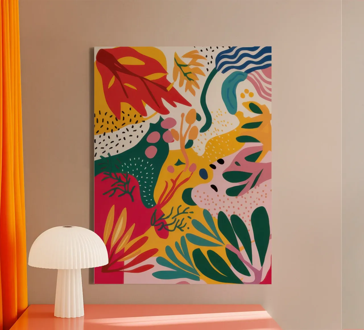 Levendige opstand in de jungle canvas met Baklijst van Enter Bloom