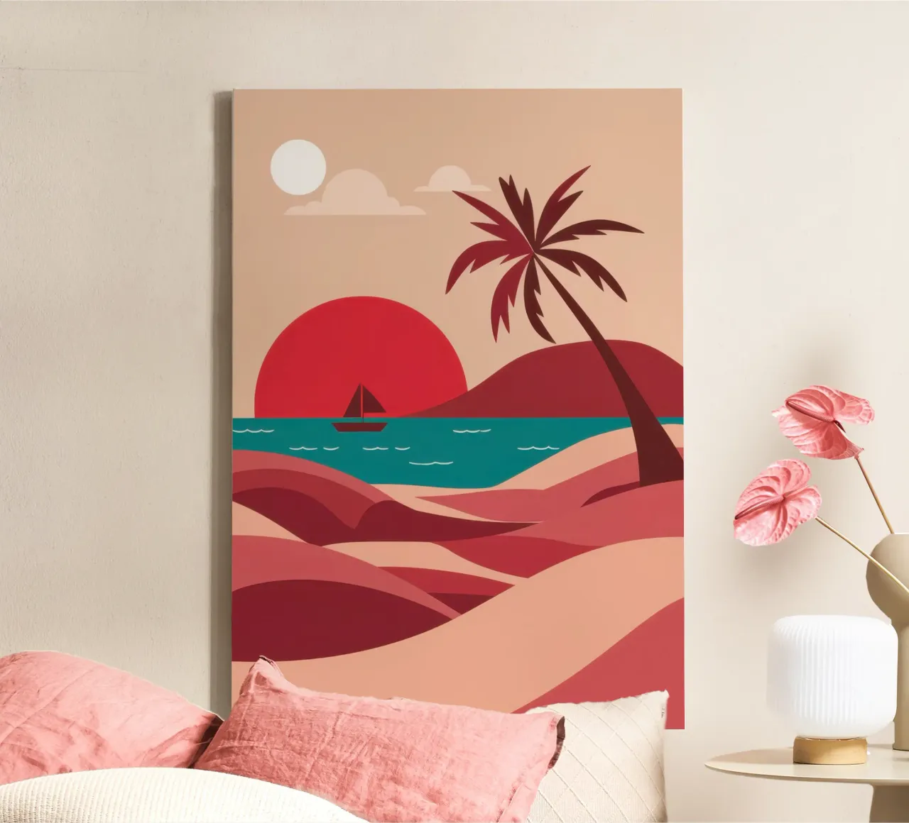 Mare solare minimalista tela con Cornice a cassetta da Sure Paint