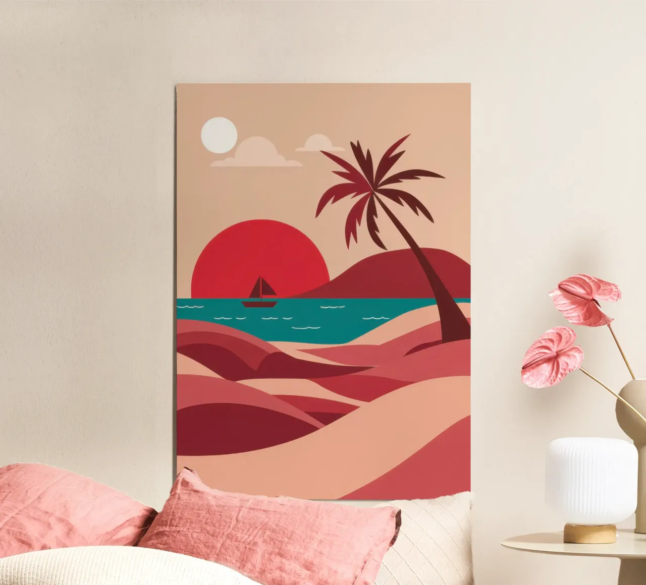 Mare solare minimalista poster con telaio in alluminio da Sure Paint