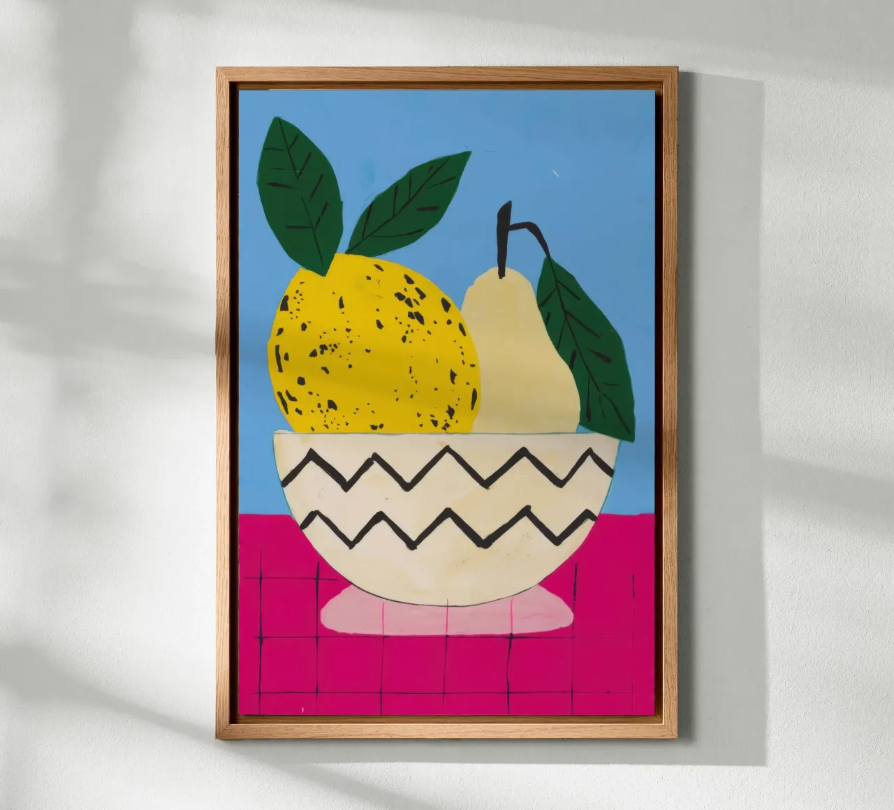Painterly Lemon Pear canvas with Floater frame by Enter Bloom