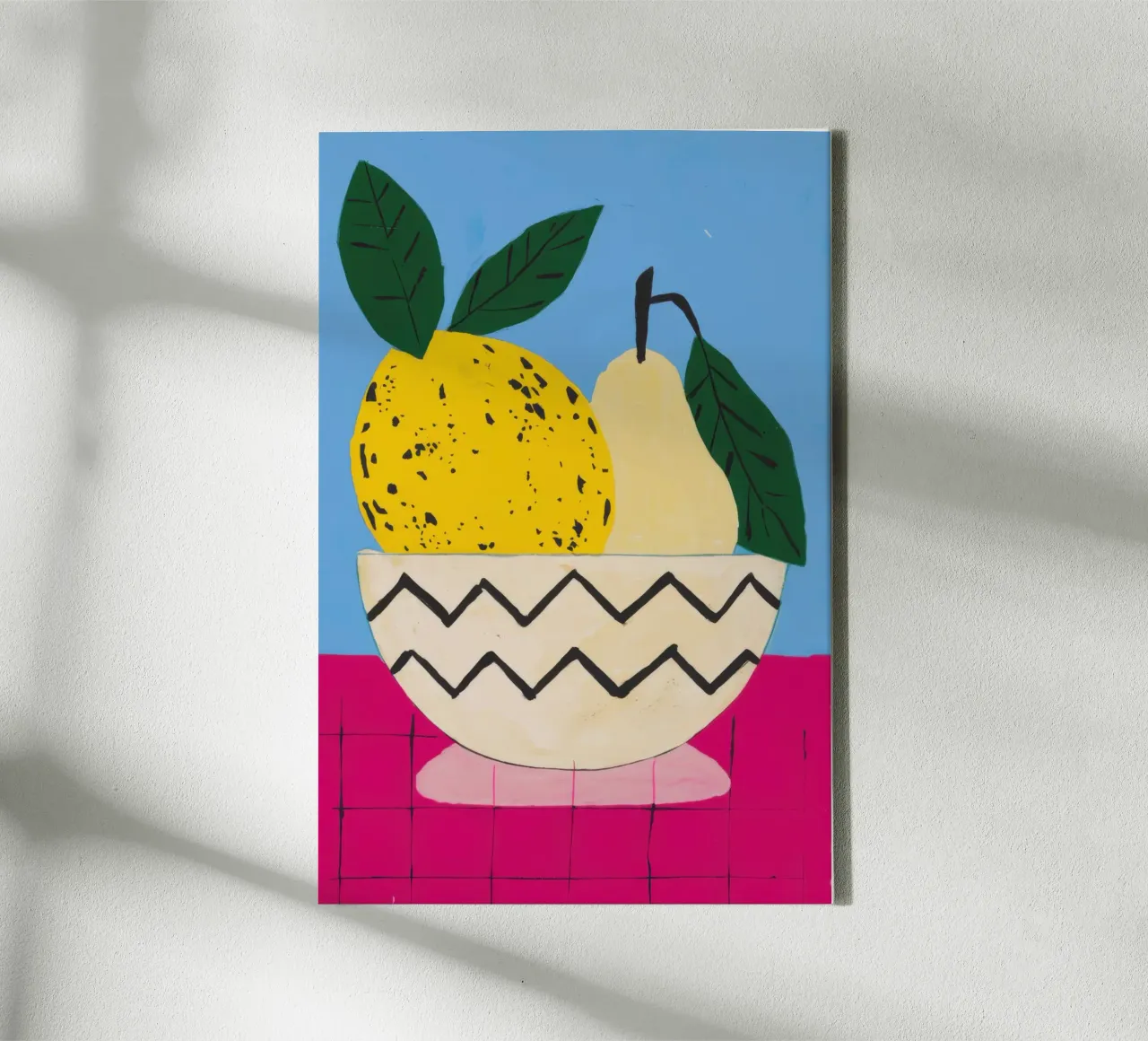 Painterly Lemon Pear canvas with Floater frame by Enter Bloom