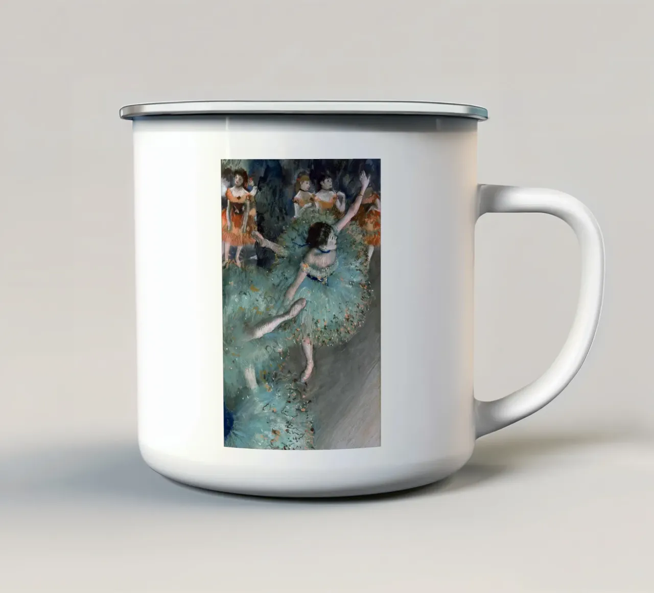 Dancer in Green - Edgar Degas tazza in smalto da apoloprints
