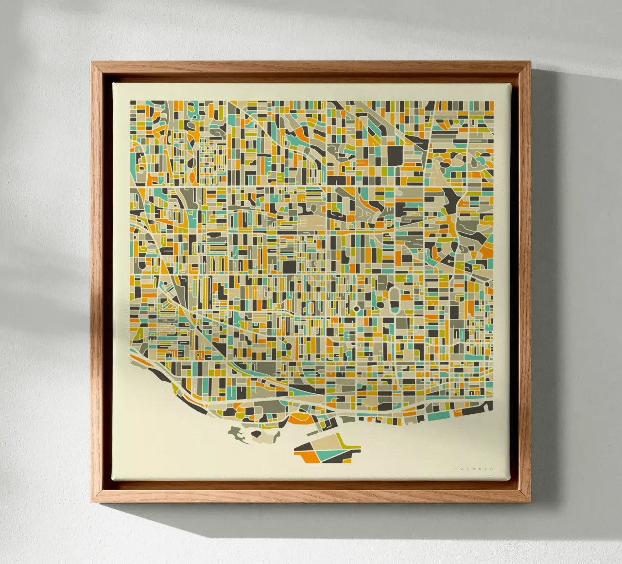 Toronto Map canvas with Floater frame by Jazzberry Blue