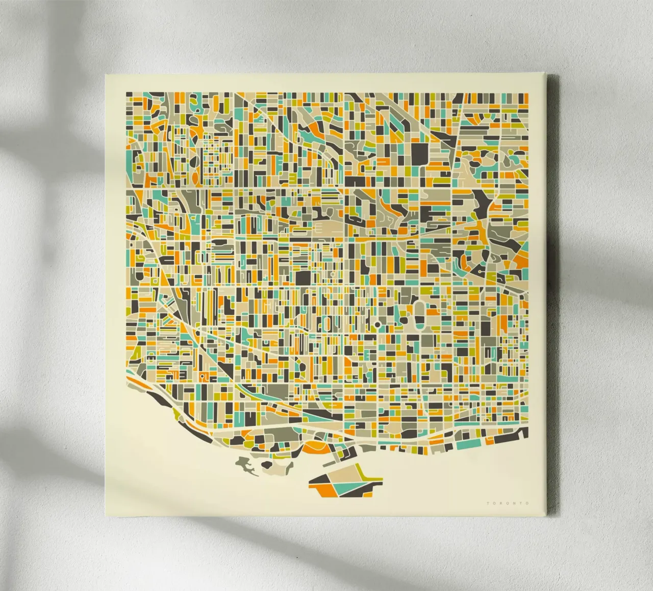 Toronto Map canvas with Floater frame by Jazzberry Blue