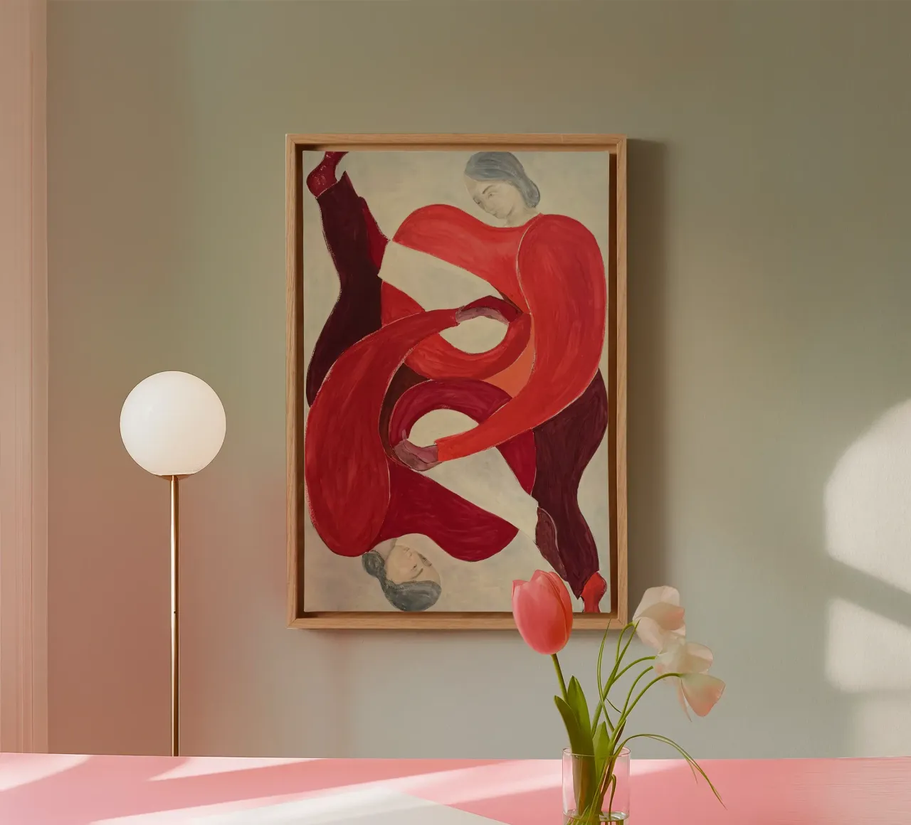 Hold You Red tela con Cornice a cassetta da Serrano Shop