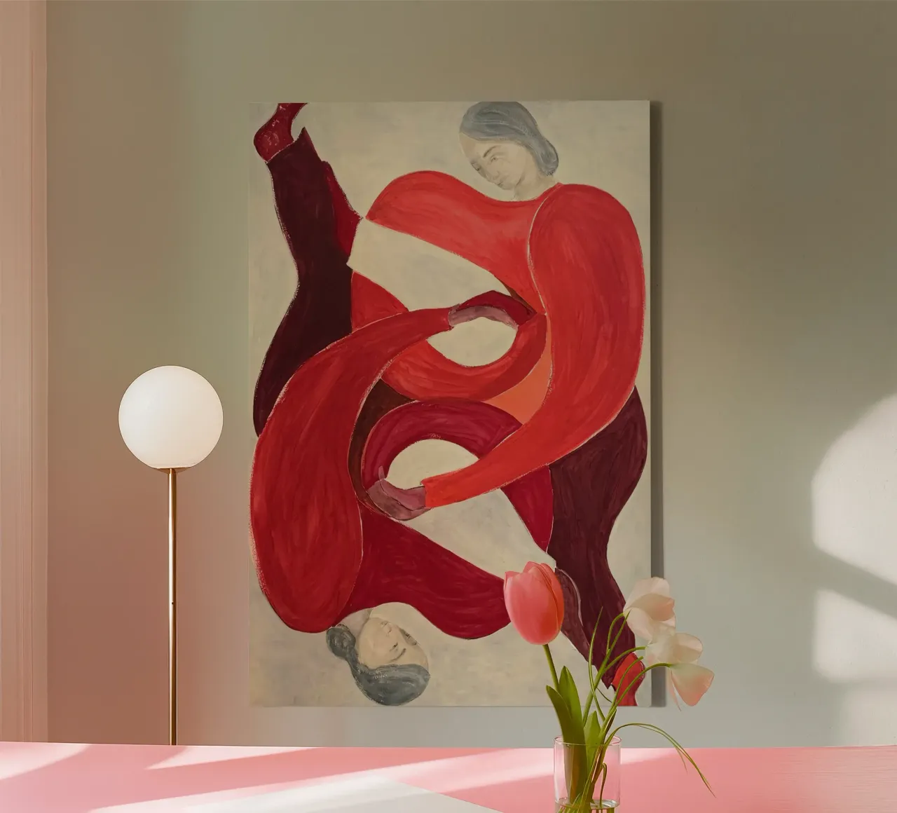 Hold You Red tela con Cornice a cassetta da Serrano Shop