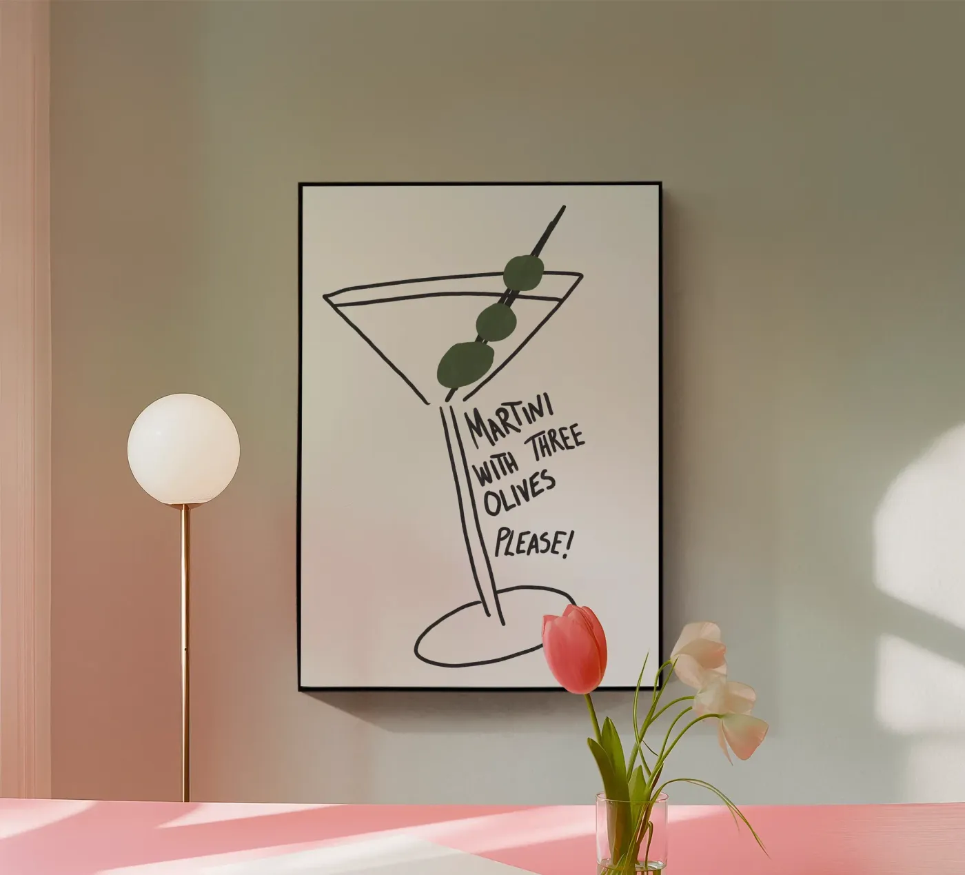 Martini Tre Olive plexiglass da Athene Fritsch