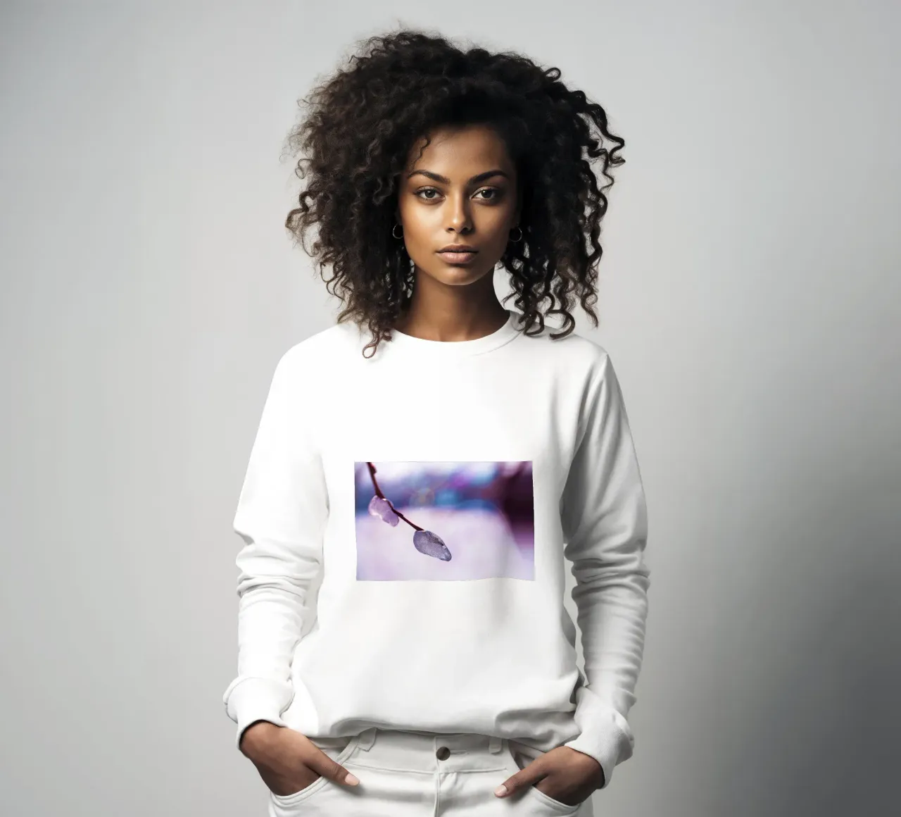 Gefrorener Zweig mit Seifenblasenglühen - Fine Art Photography P Sweatshirt von jay