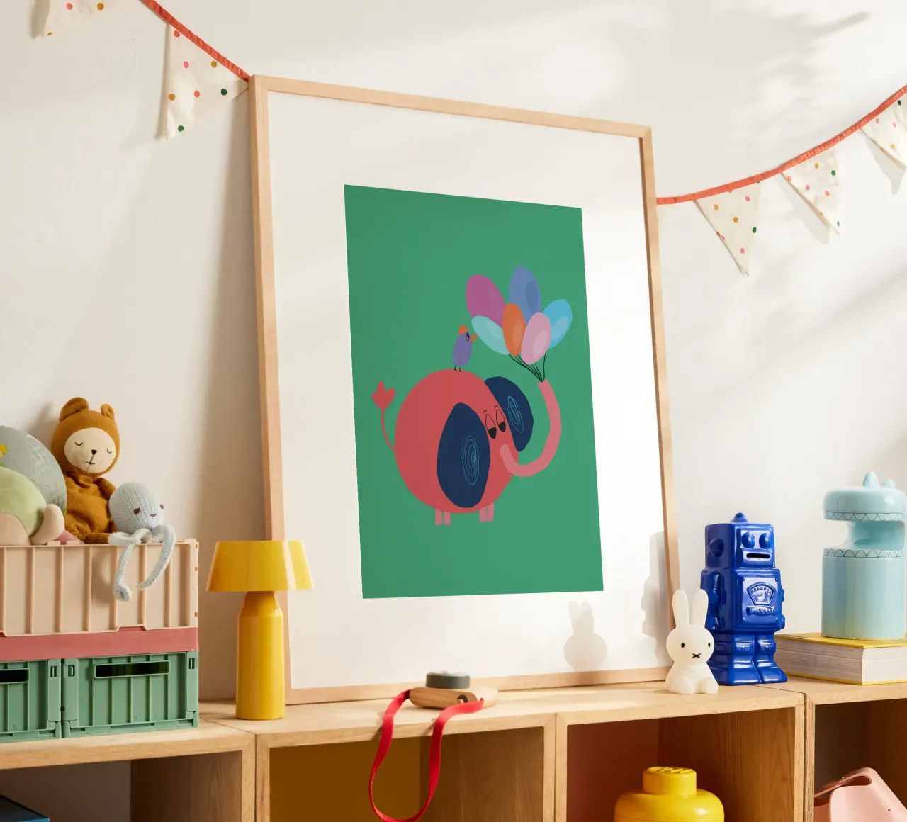 Palloncini Buddies - Verde poster con telaio in plastica da hej malu
