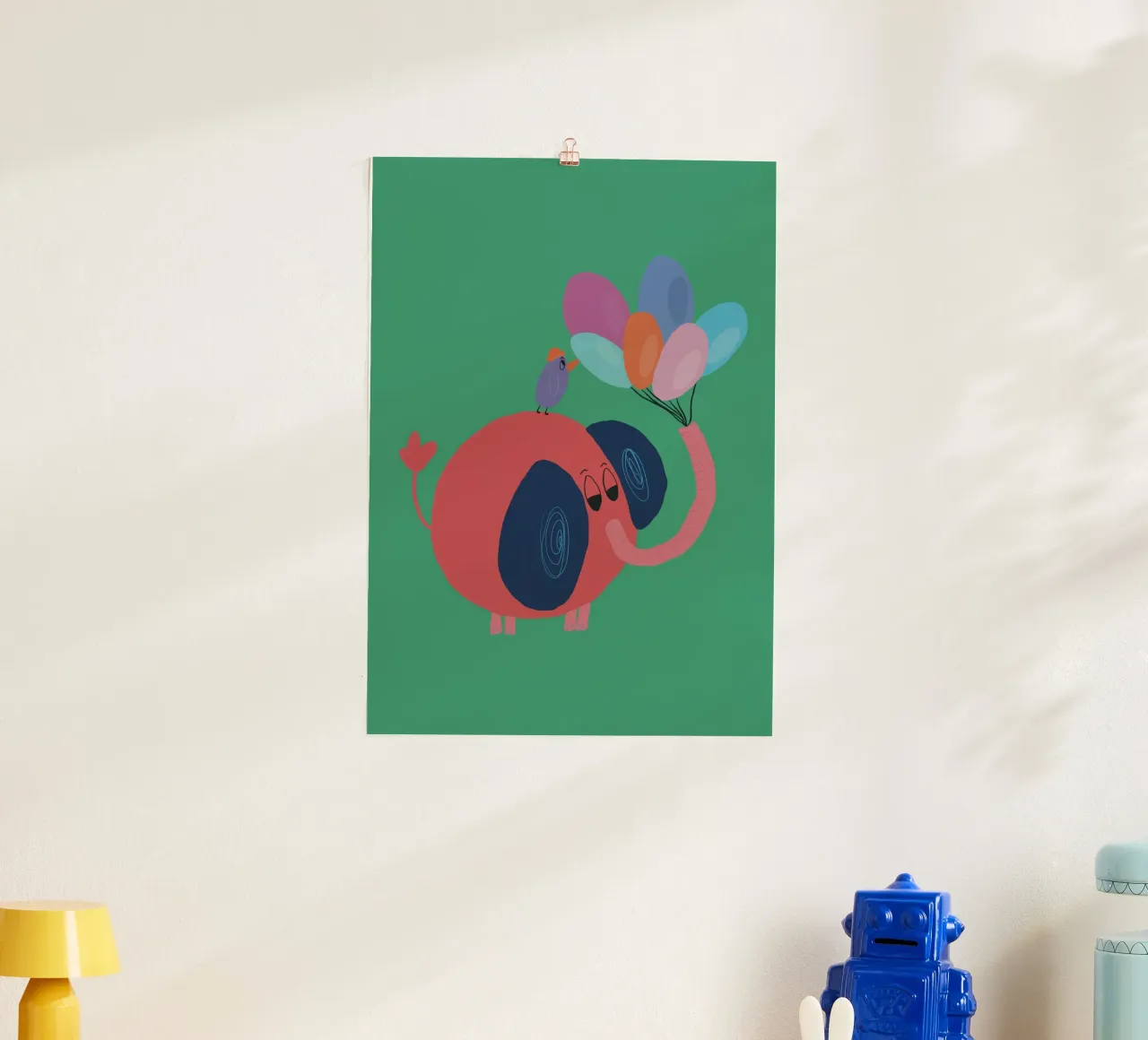 Palloncini Buddies - Verde poster con telaio in plastica da hej malu