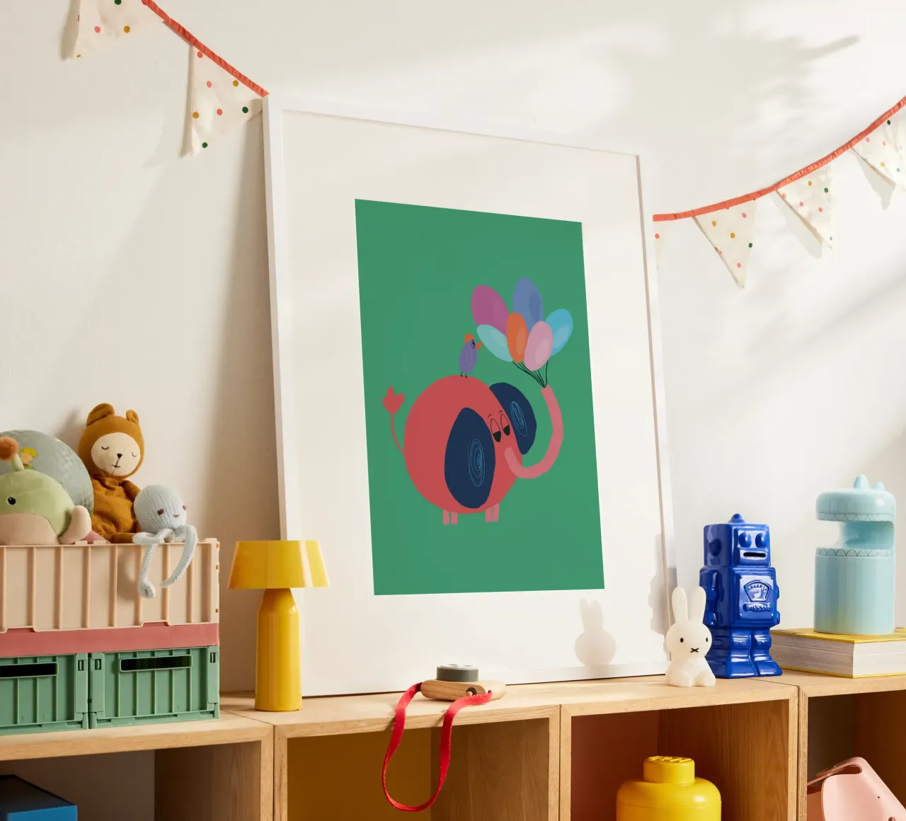 Palloncini Buddies - Verde poster con telaio in plastica da hej malu