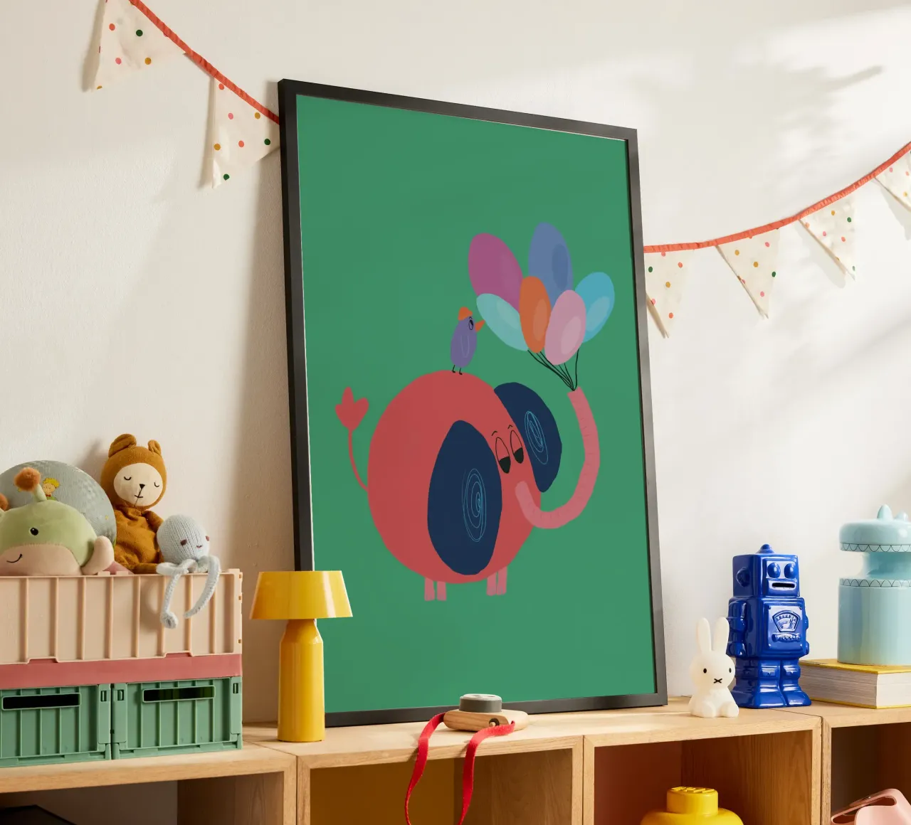 Palloncini Buddies - Verde poster con telaio in plastica da hej malu