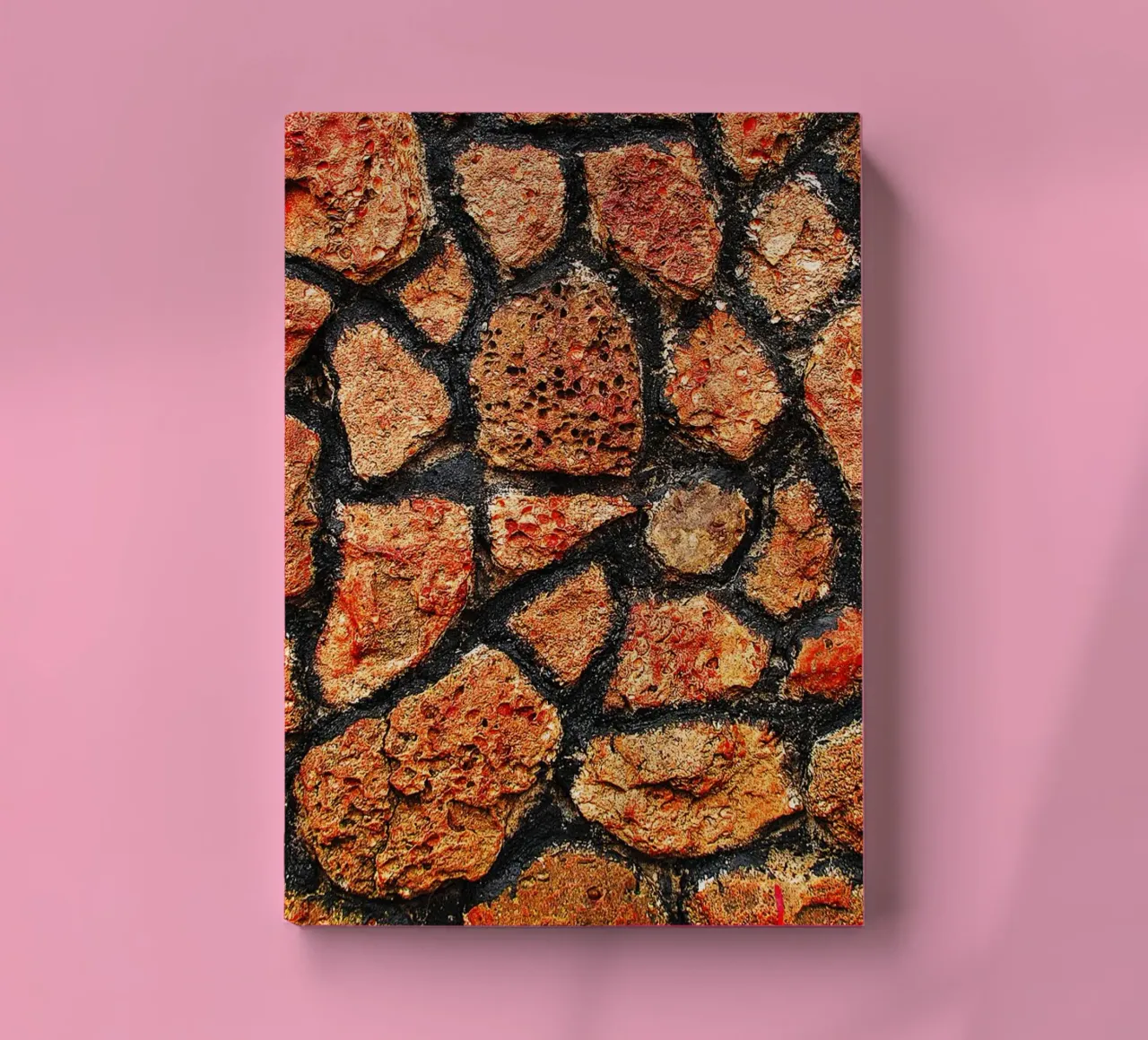 Red Stone Wall Texture – Subtle Spiral Abstract Art Print notebook by jay