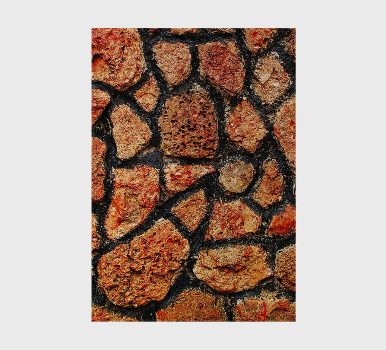 Red Stone Wall Texture – Subtle Spiral Abstract Art Print notebook by jay