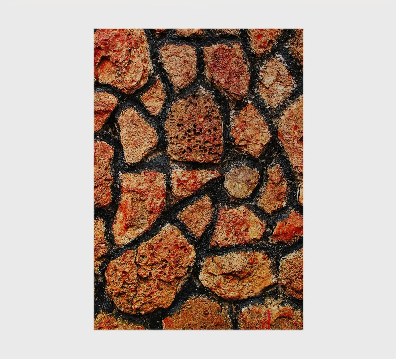 Red Stone Wall Texture – Subtle Spiral Abstract Art Print notebook by jay