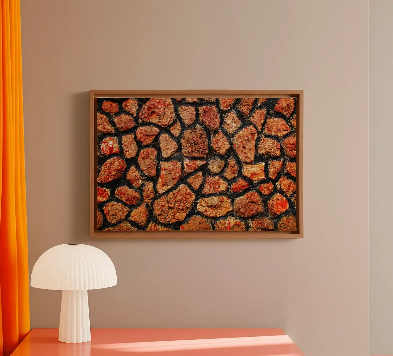 Texture murale in pietra rossa - Stampa d'arte astratta a spirale sottile tela da jay