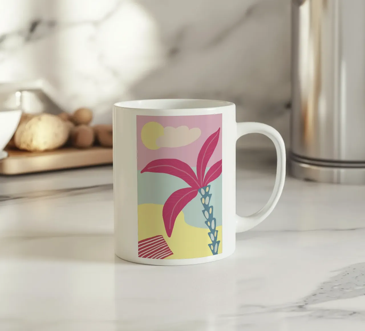 Palms & Places - Pink Palm Paradise tazza in ceramica da Studio Cinnamon