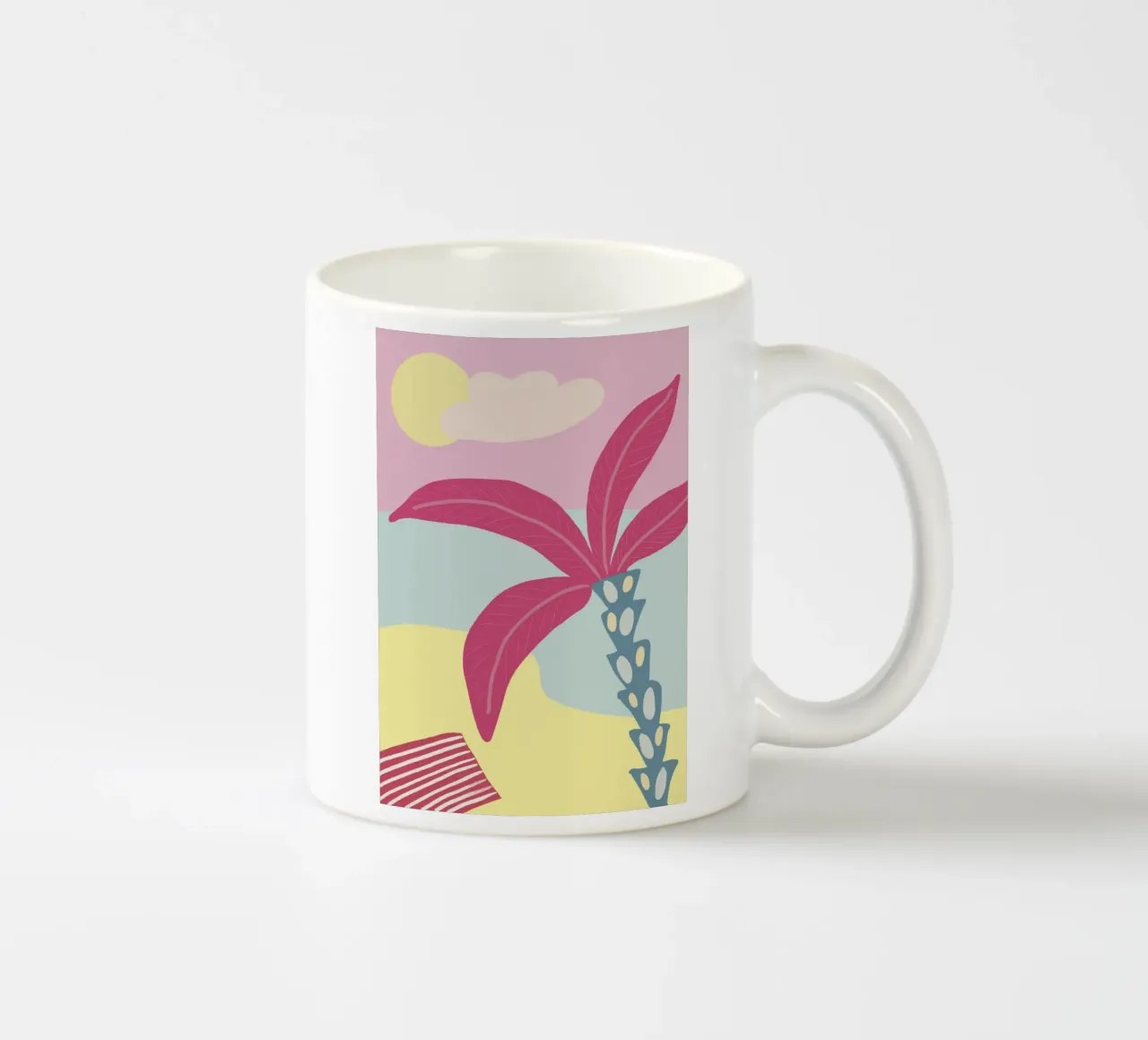 Palms & Places - Pink Palm Paradise tazza in ceramica da Studio Cinnamon