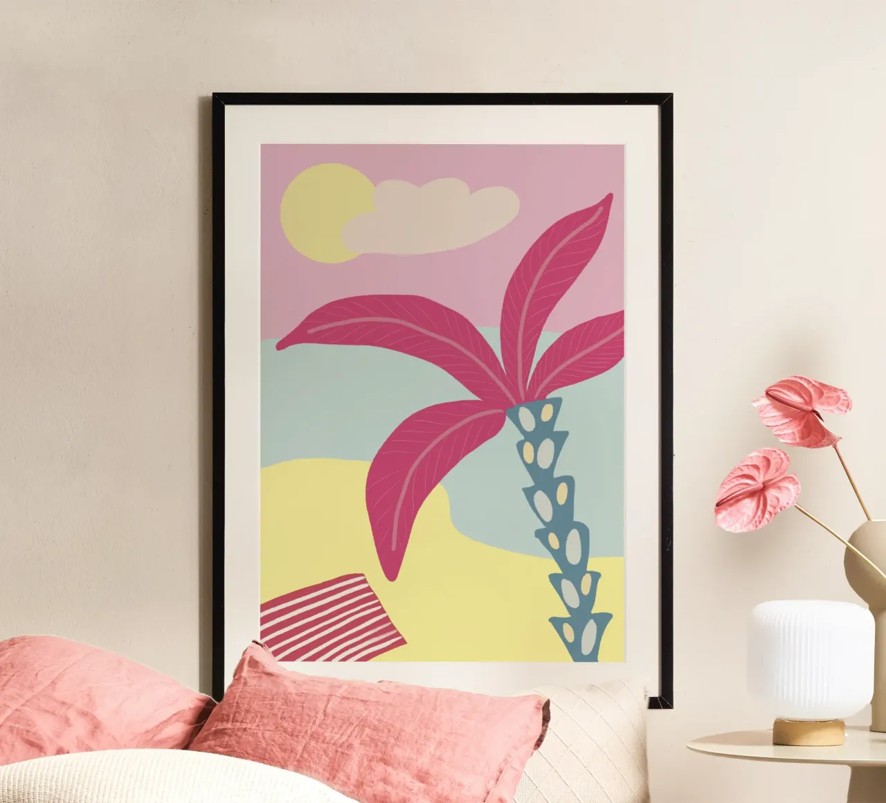Palme e luoghi - Il paradiso delle palme rosa poster da hej malu