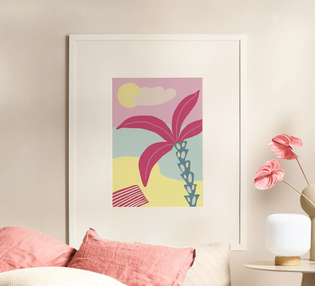 Palme e luoghi - Il paradiso delle palme rosa poster da hej malu