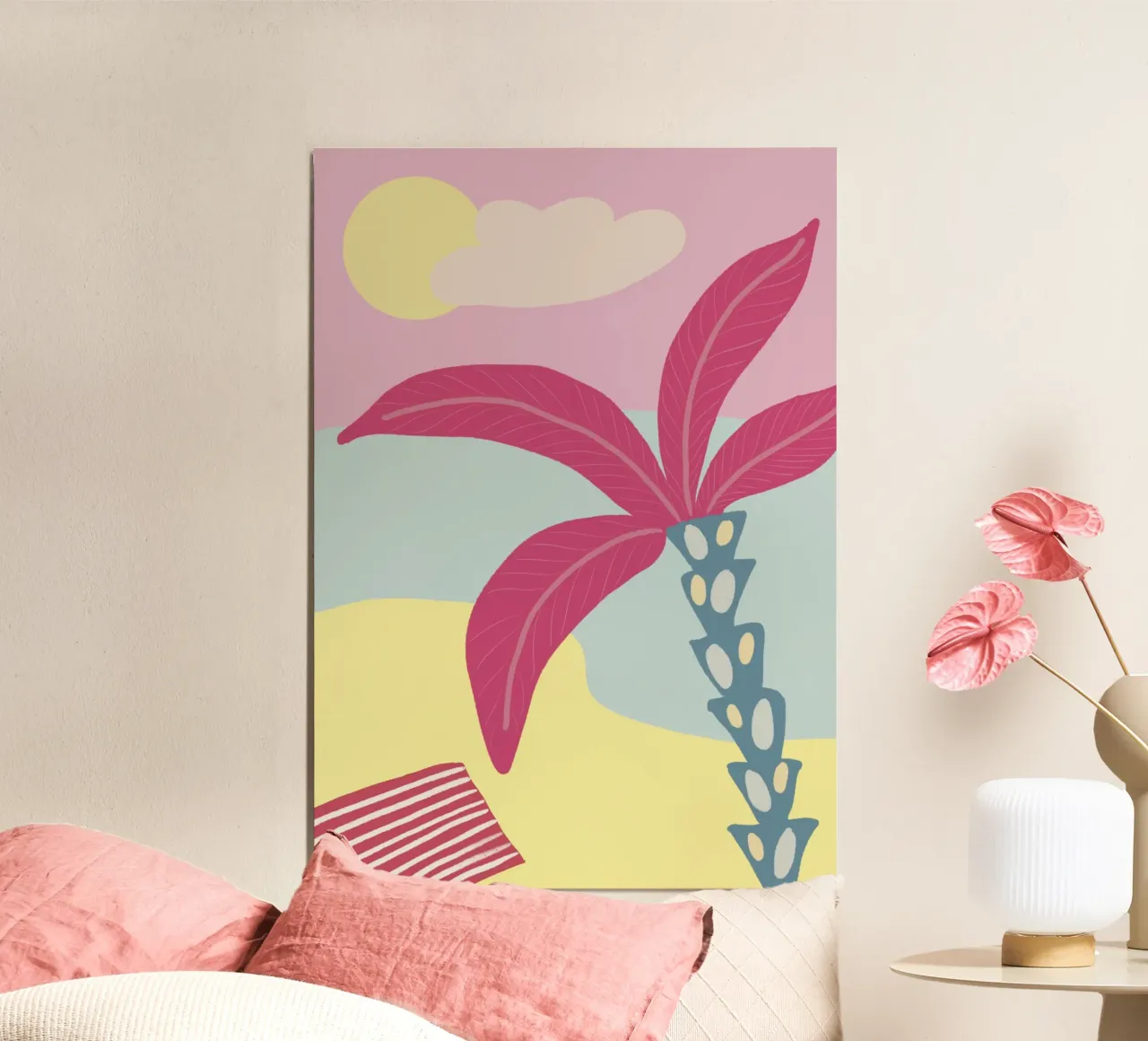 Palme e luoghi - Il paradiso delle palme rosa poster da hej malu