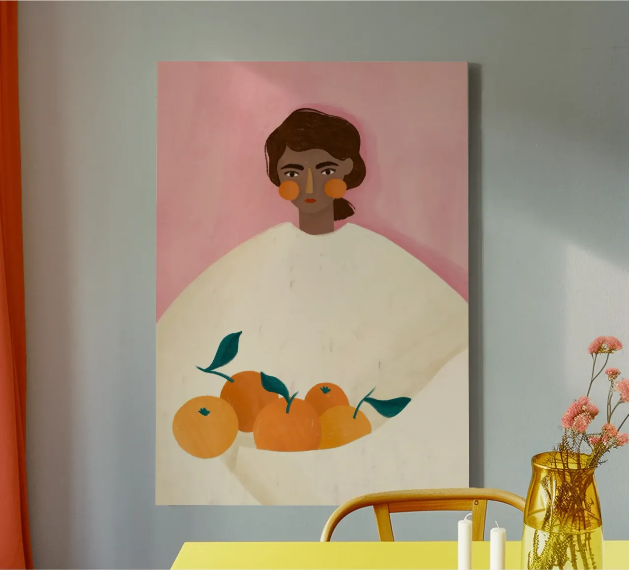 The Woman with the Oranges tela con Cornice a cassetta da Bea Mueller