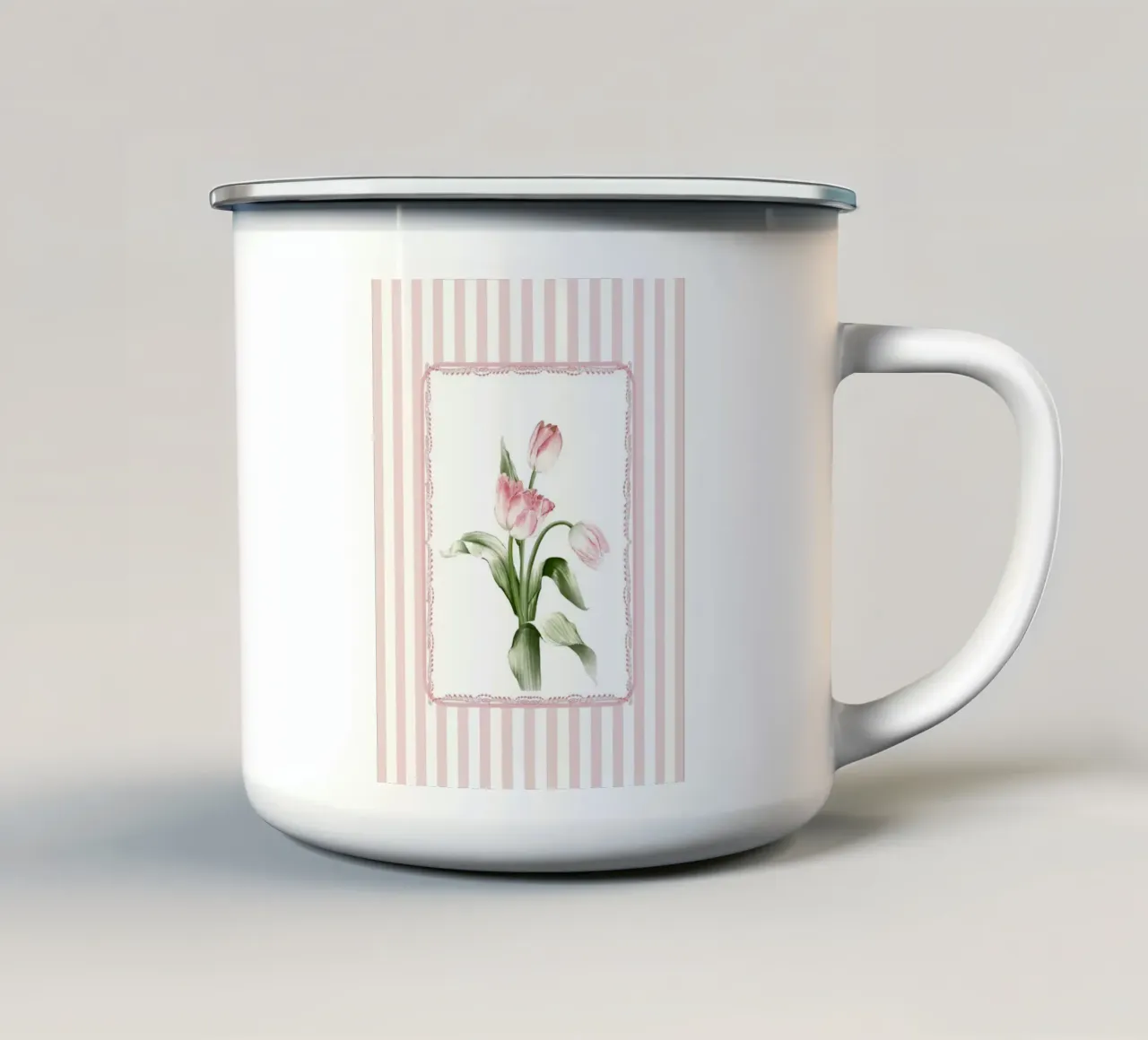 Tulipani rosa tazza in smalto da IamHomeStudio
