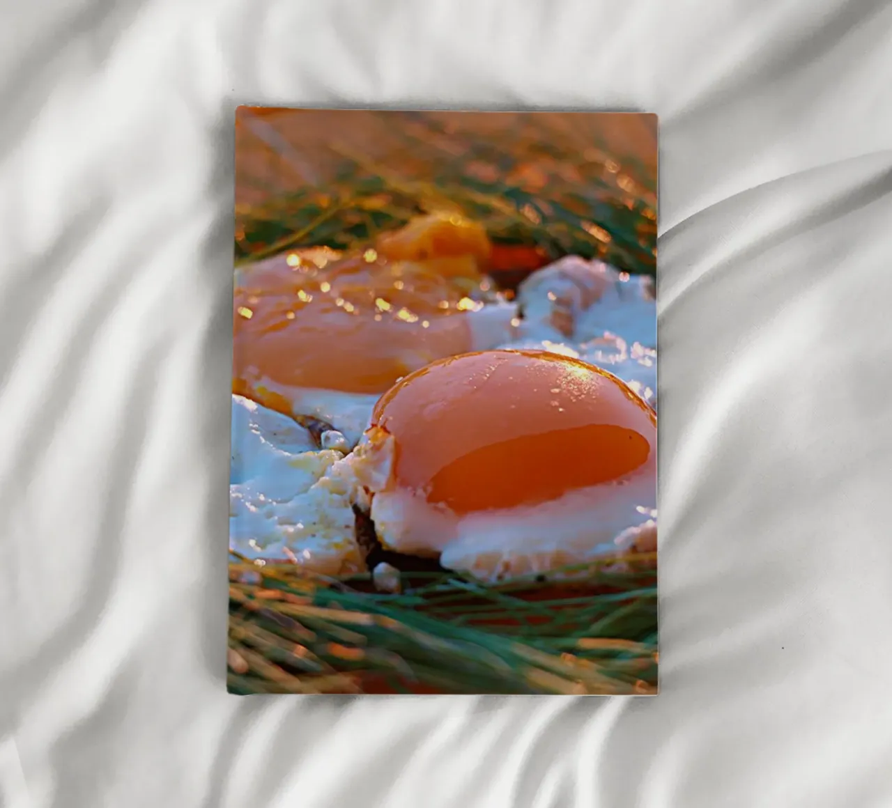 Sunny Side Up Eggs in a Nest - Kunstdruck Stillleben Notizbuch von jay
