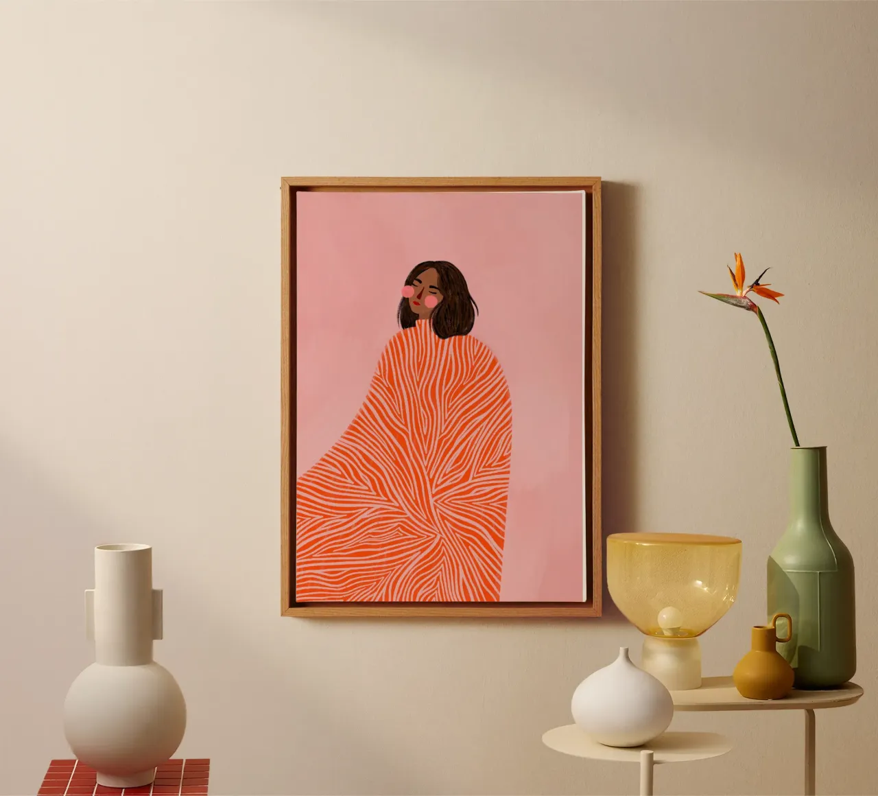The Woman with the Swirls tela con Cornice a cassetta da Bea Mueller