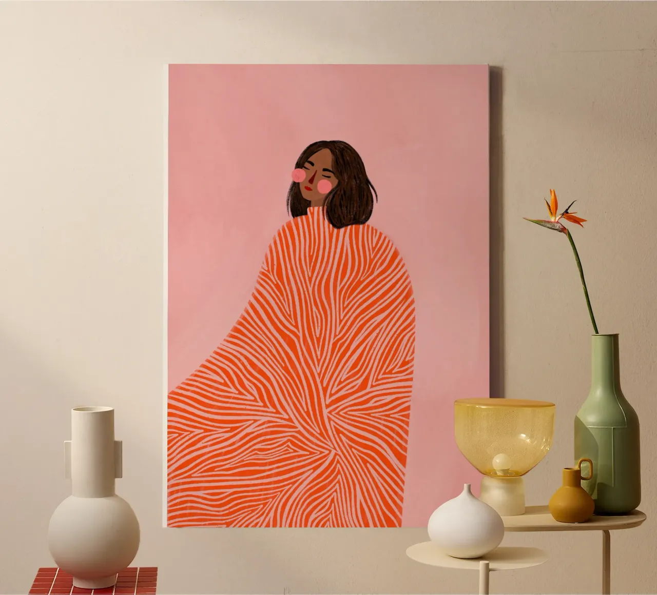The Woman with the Swirls tela con Cornice a cassetta da Bea Mueller