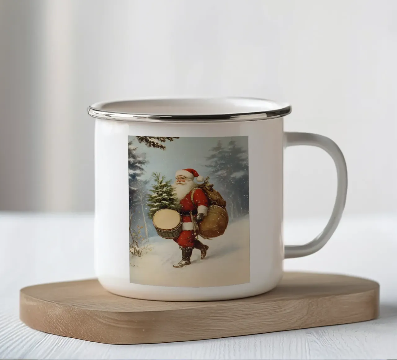Babbo Natale d'epoca tazza in smalto da Studio Vibe