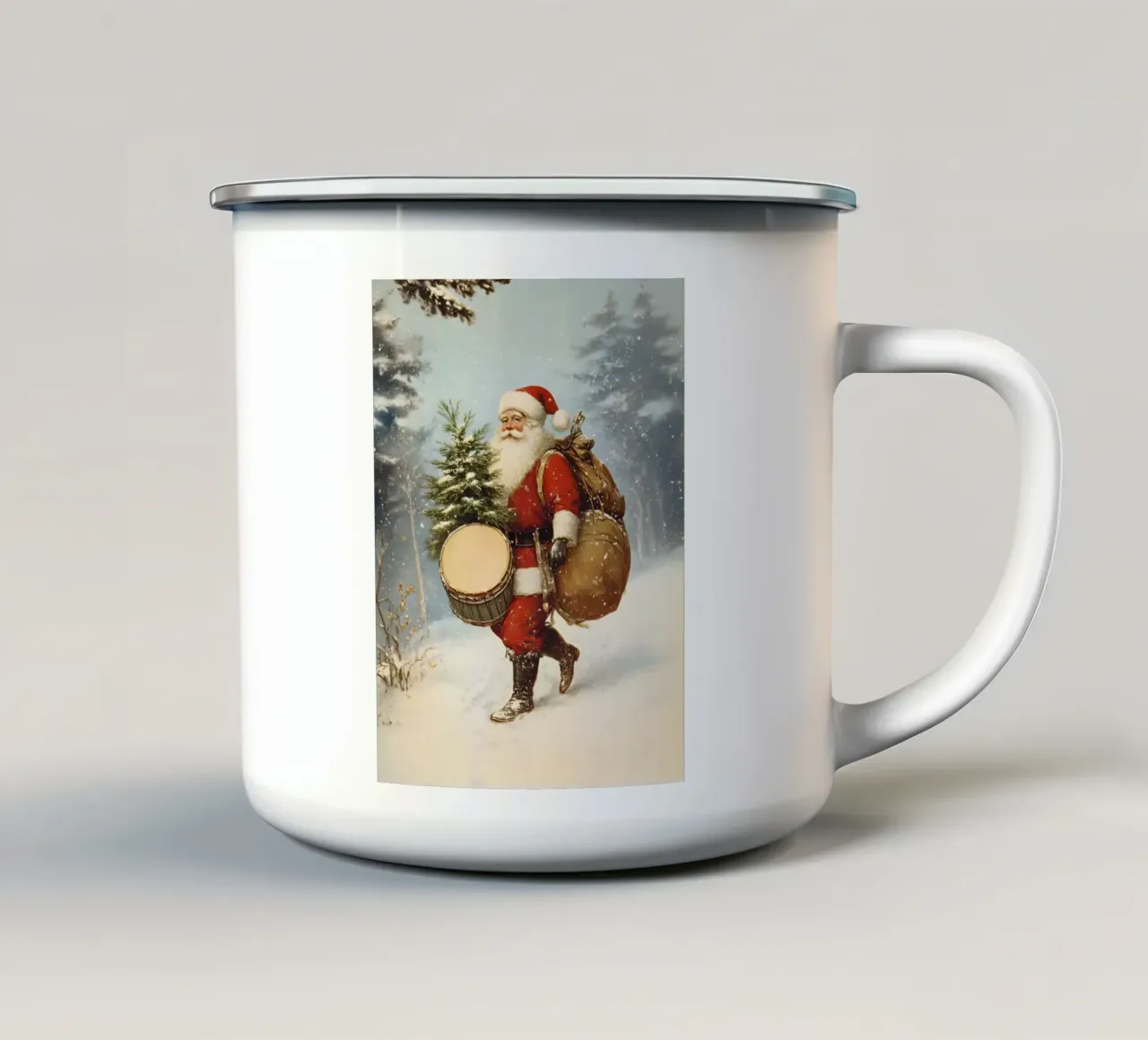 Babbo Natale d'epoca tazza in smalto da Studio Vibe