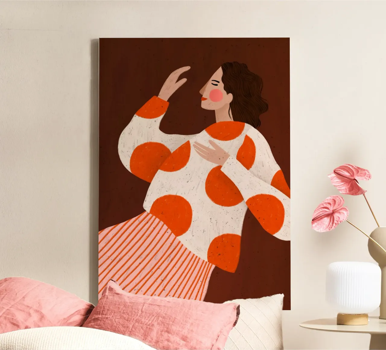 The Woman with the Vase tela con Cornice a cassetta da Bea Mueller