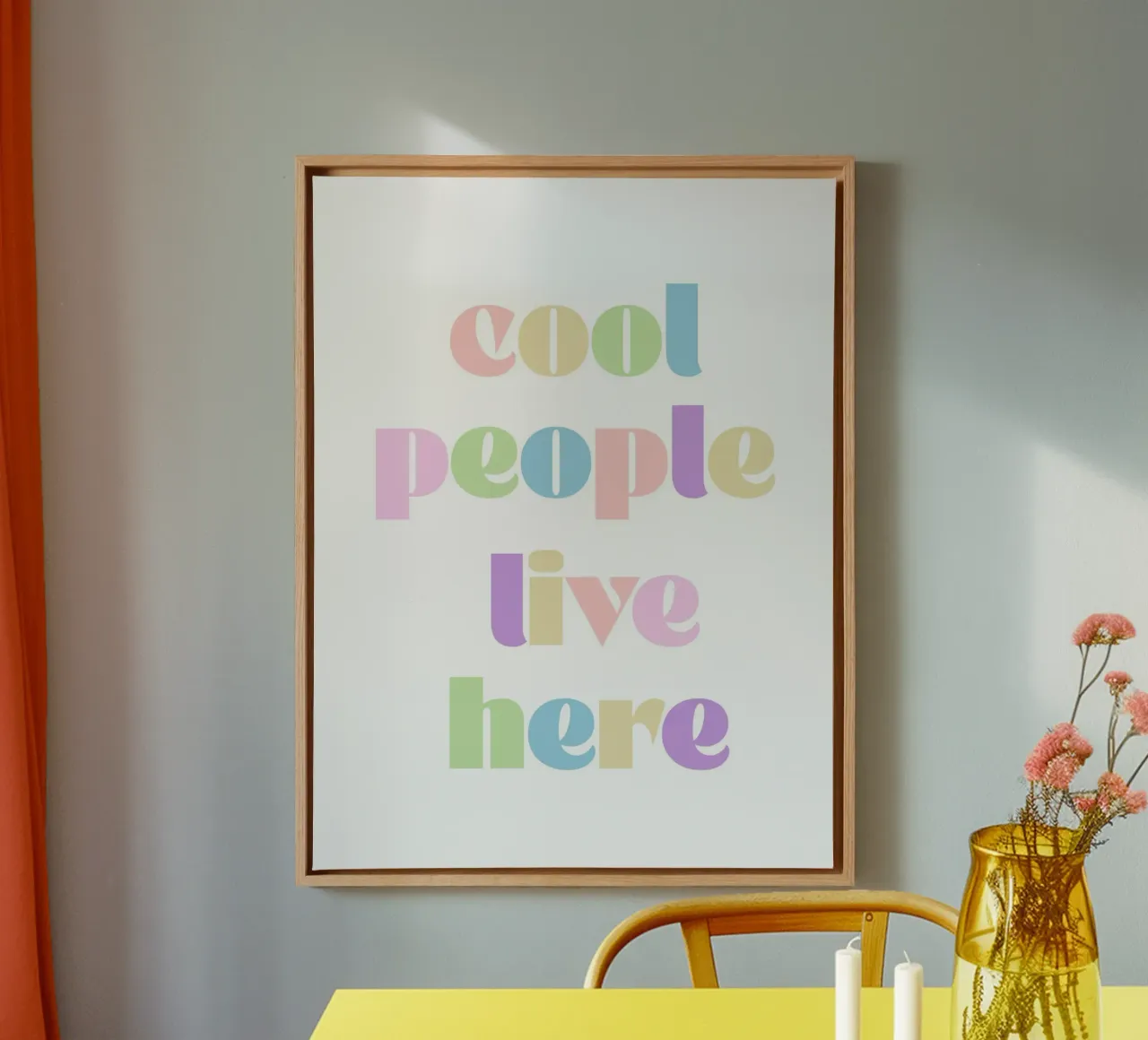 Cool people live here canvas met Baklijst van PinkCandyWalls