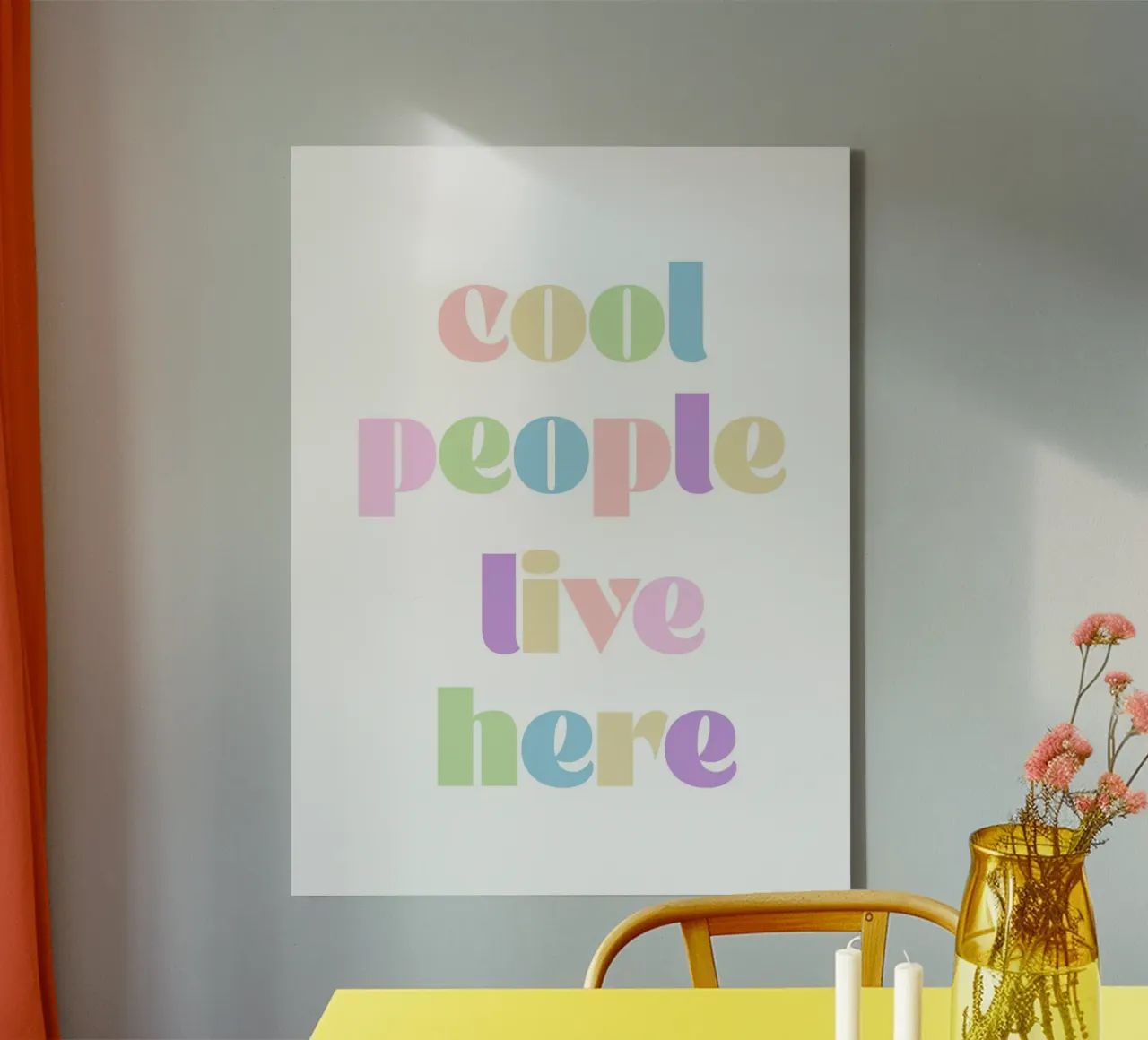 Cool people live here canvas met Baklijst van PinkCandyWalls